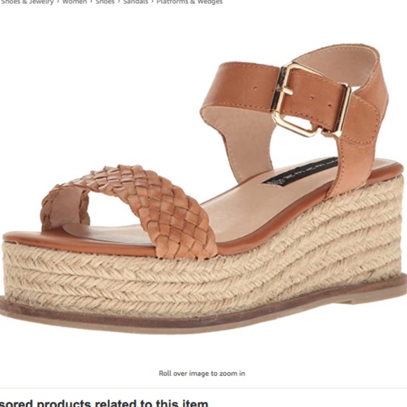 Leather Espadrille Wedge Sandal - Picture 1 of 9